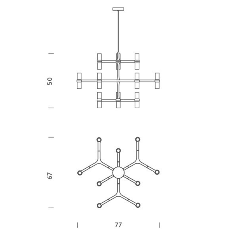 Nemo Crown minor Lampada Chandelier Aluminiumdimension